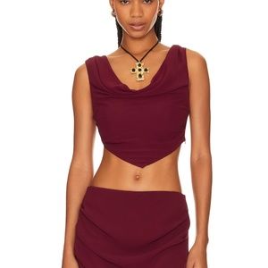 NWT Revolve Burgundy Antonella Corset Top LOBA